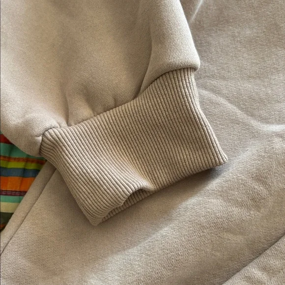 Comfort signature unisex Hoodie - Light tan  Crewneck Pullover embroidered nwot - Picture 6 of 10